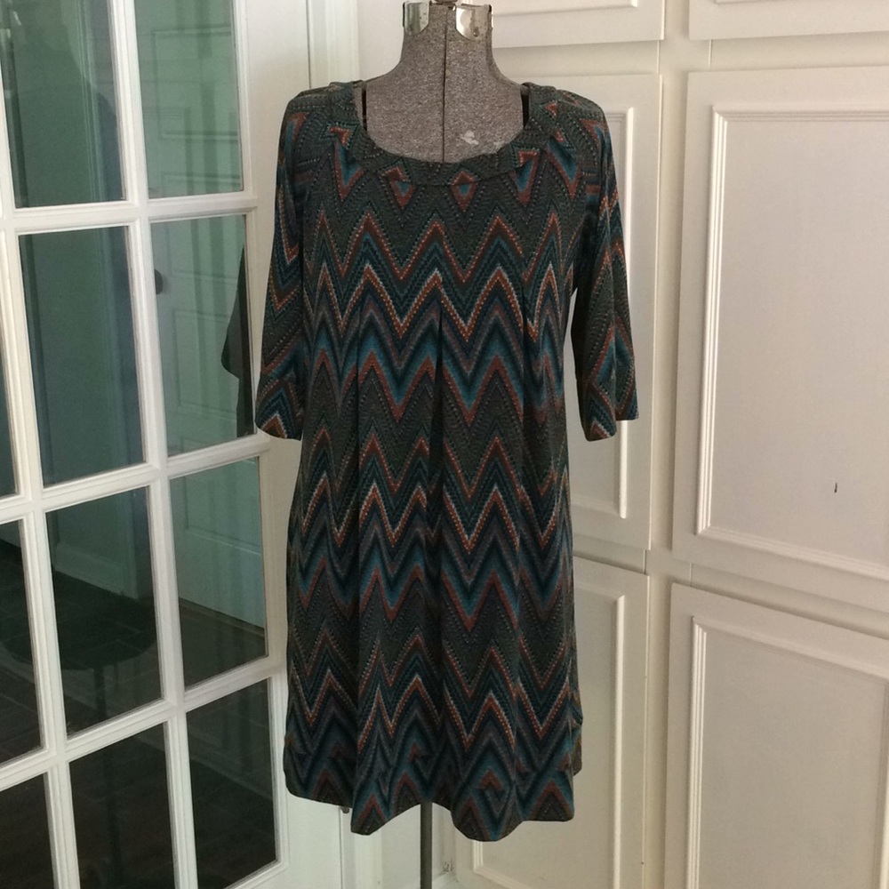 Chevron Print Sweater Dress